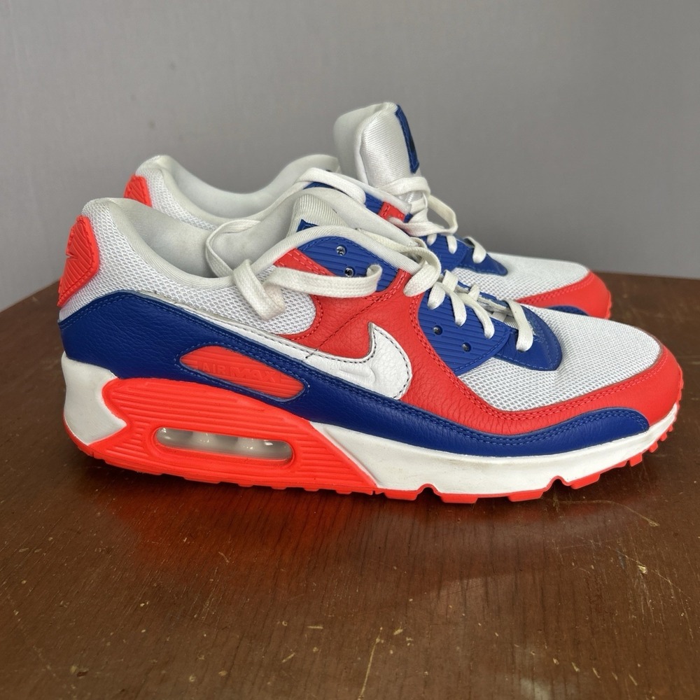 Nike Air Max 90 USA 2020 Mens Running Shoes Red White Blue FZ3984-900 Sz 8